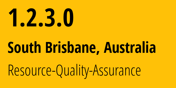 IP-адрес 1.2.3.0 (South Brisbane, Квинсленд, Австралия) определить местоположение, координаты на карте, ISP провайдер AS Resource-Quality-Assurance // кто провайдер айпи-адреса 1.2.3.0