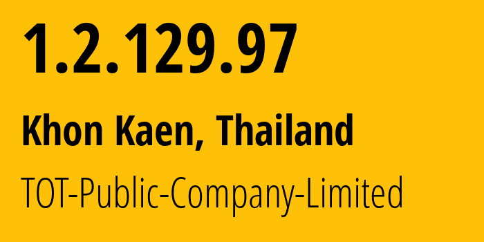 IP-адрес 1.2.129.97 (Dan Sai, Лей, Таиланд) определить местоположение, координаты на карте, ISP провайдер AS23969 TOT-Public-Company-Limited // кто провайдер айпи-адреса 1.2.129.97
