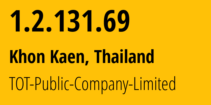 IP-адрес 1.2.131.69 (Bueng Kan, Бунгкан, Таиланд) определить местоположение, координаты на карте, ISP провайдер AS23969 TOT-Public-Company-Limited // кто провайдер айпи-адреса 1.2.131.69