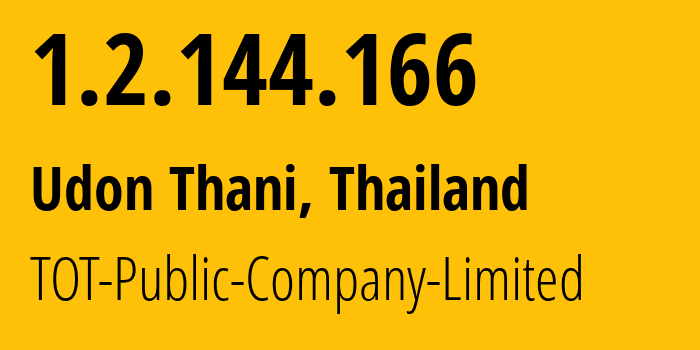 IP-адрес 1.2.144.166 (Удонтхани, Удонтхани, Таиланд) определить местоположение, координаты на карте, ISP провайдер AS23969 TOT-Public-Company-Limited // кто провайдер айпи-адреса 1.2.144.166