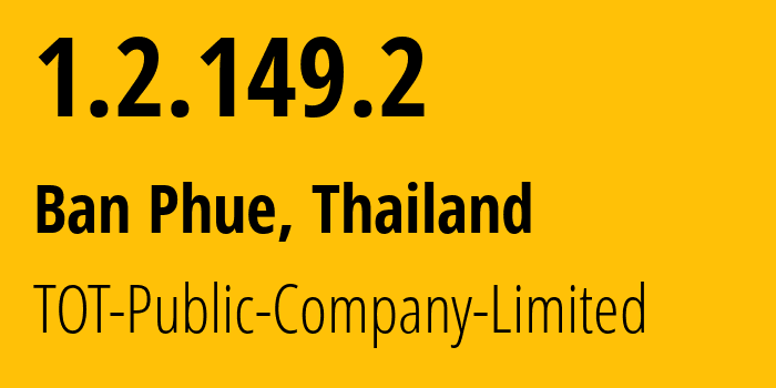 IP-адрес 1.2.149.2 (Лоэ, Лей, Таиланд) определить местоположение, координаты на карте, ISP провайдер AS23969 TOT-Public-Company-Limited // кто провайдер айпи-адреса 1.2.149.2