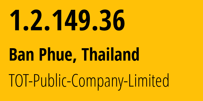 IP-адрес 1.2.149.36 (Лоэ, Лей, Таиланд) определить местоположение, координаты на карте, ISP провайдер AS23969 TOT-Public-Company-Limited // кто провайдер айпи-адреса 1.2.149.36