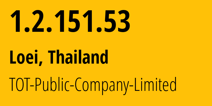 IP-адрес 1.2.151.53 (Лоэ, Лей, Таиланд) определить местоположение, координаты на карте, ISP провайдер AS23969 TOT-Public-Company-Limited // кто провайдер айпи-адреса 1.2.151.53