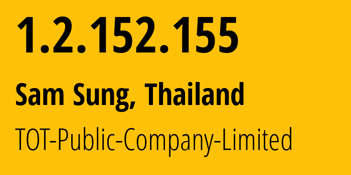 IP-адрес 1.2.152.155 (Sam Sung, Кхонкэн, Таиланд) определить местоположение, координаты на карте, ISP провайдер AS23969 TOT-Public-Company-Limited // кто провайдер айпи-адреса 1.2.152.155