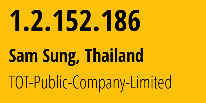 IP-адрес 1.2.152.186 (Sam Sung, Кхонкэн, Таиланд) определить местоположение, координаты на карте, ISP провайдер AS23969 TOT-Public-Company-Limited // кто провайдер айпи-адреса 1.2.152.186