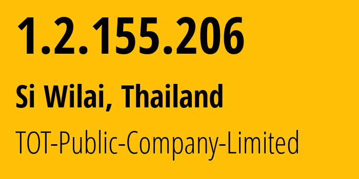 IP-адрес 1.2.155.206 (Si Wilai, Бунгкан, Таиланд) определить местоположение, координаты на карте, ISP провайдер AS23969 TOT-Public-Company-Limited // кто провайдер айпи-адреса 1.2.155.206