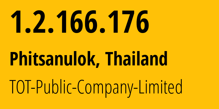IP-адрес 1.2.166.176 (Пхитсанулок, Пхитсанулок, Таиланд) определить местоположение, координаты на карте, ISP провайдер AS23969 TOT-Public-Company-Limited // кто провайдер айпи-адреса 1.2.166.176