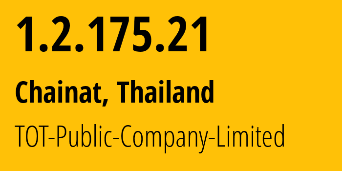 IP-адрес 1.2.175.21 (Пхитсанулок, Пхитсанулок, Таиланд) определить местоположение, координаты на карте, ISP провайдер AS23969 TOT-Public-Company-Limited // кто провайдер айпи-адреса 1.2.175.21