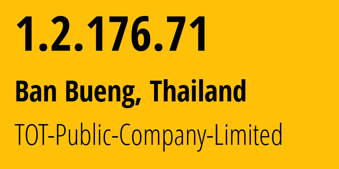 IP-адрес 1.2.176.71 (Ban Bueng, Чонбури, Таиланд) определить местоположение, координаты на карте, ISP провайдер AS23969 TOT-Public-Company-Limited // кто провайдер айпи-адреса 1.2.176.71