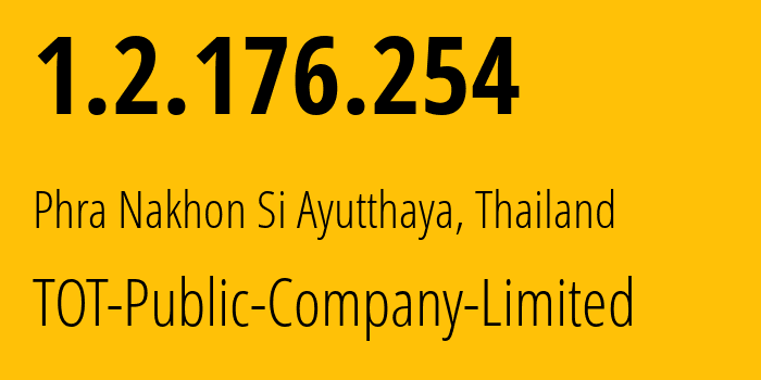 IP-адрес 1.2.176.254 (Laem Ngop, Trat, Таиланд) определить местоположение, координаты на карте, ISP провайдер AS23969 TOT-Public-Company-Limited // кто провайдер айпи-адреса 1.2.176.254