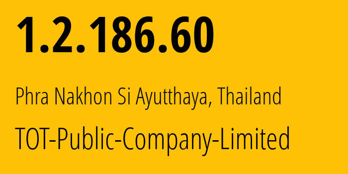 IP address 1.2.186.60 get location, coordinates on map, ISP provider AS23969 TOT-Public-Company-Limited // who is provider of ip address 1.2.186.60, whose IP address