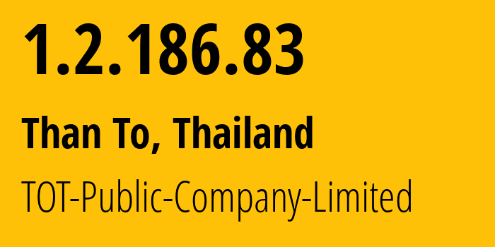 IP-адрес 1.2.186.83 (Than To, Яла, Таиланд) определить местоположение, координаты на карте, ISP провайдер AS23969 TOT-Public-Company-Limited // кто провайдер айпи-адреса 1.2.186.83