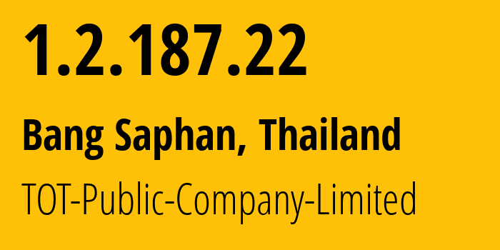 IP address 1.2.187.22 get location, coordinates on map, ISP provider AS23969 TOT-Public-Company-Limited // who is provider of ip address 1.2.187.22, whose IP address
