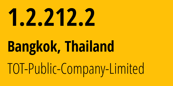 IP-адрес 1.2.212.2 (Бангкок, Бангкок, Таиланд) определить местоположение, координаты на карте, ISP провайдер AS23969 TOT-Public-Company-Limited // кто провайдер айпи-адреса 1.2.212.2