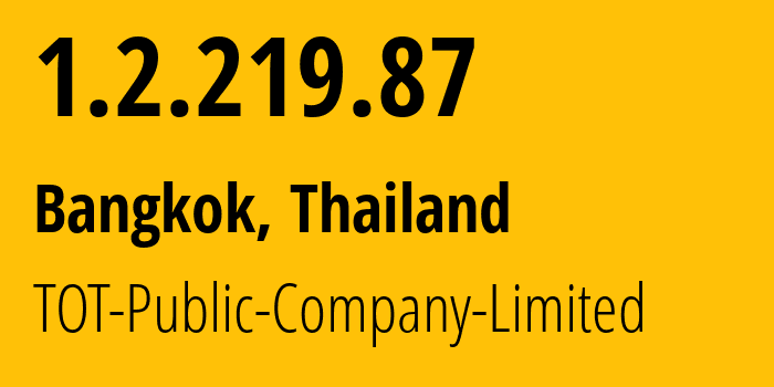 IP-адрес 1.2.219.87 (Бангкок, Бангкок, Таиланд) определить местоположение, координаты на карте, ISP провайдер AS23969 TOT-Public-Company-Limited // кто провайдер айпи-адреса 1.2.219.87