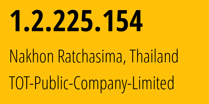 IP-адрес 1.2.225.154 (Накхонратчасима, Накхонратчасима, Таиланд) определить местоположение, координаты на карте, ISP провайдер AS23969 TOT-Public-Company-Limited // кто провайдер айпи-адреса 1.2.225.154