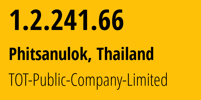 IP address 1.2.241.66 (Phitsanulok, Phitsanulok, Thailand) get location, coordinates on map, ISP provider AS23969 TOT-Public-Company-Limited // who is provider of ip address 1.2.241.66, whose IP address