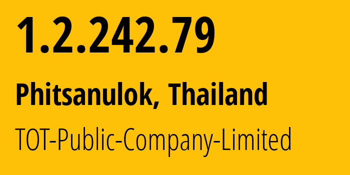 IP address 1.2.242.79 (Phitsanulok, Phitsanulok, Thailand) get location, coordinates on map, ISP provider AS23969 TOT-Public-Company-Limited // who is provider of ip address 1.2.242.79, whose IP address