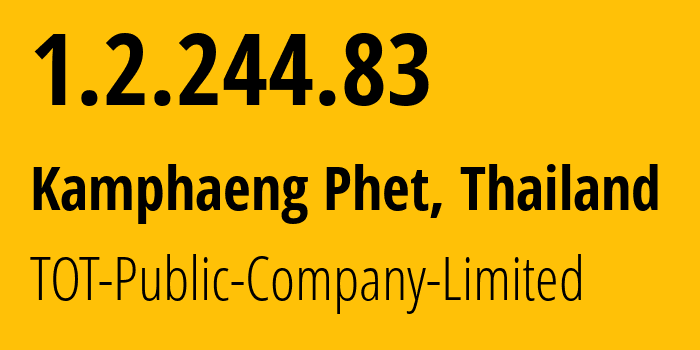 IP-адрес 1.2.244.83 (Uthai Thani, Uthai Thani, Таиланд) определить местоположение, координаты на карте, ISP провайдер AS23969 TOT-Public-Company-Limited // кто провайдер айпи-адреса 1.2.244.83