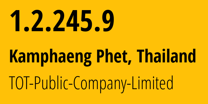 IP-адрес 1.2.245.9 (Uthai Thani, Uthai Thani, Таиланд) определить местоположение, координаты на карте, ISP провайдер AS23969 TOT-Public-Company-Limited // кто провайдер айпи-адреса 1.2.245.9