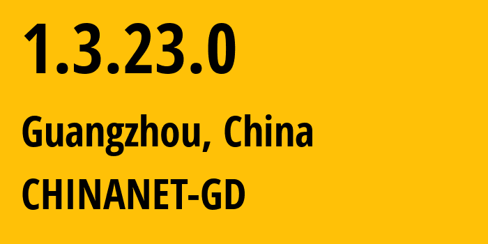 IP address 1.3.23.0 get location, coordinates on map, ISP provider AS0 CHINANET-GD // who is provider of ip address 1.3.23.0, whose IP address