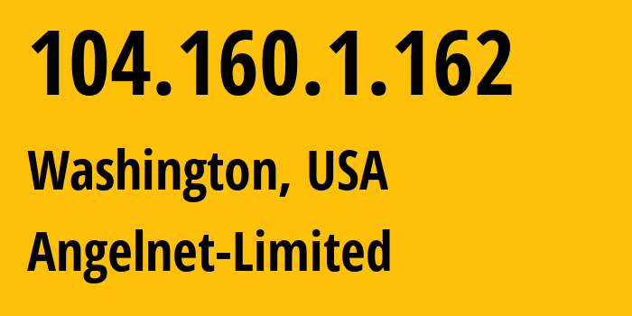 IP-адрес 104.160.1.162 (Вашингтон, Округ Колумбия, США) определить местоположение, координаты на карте, ISP провайдер AS63119 Angelnet-Limited // кто провайдер айпи-адреса 104.160.1.162