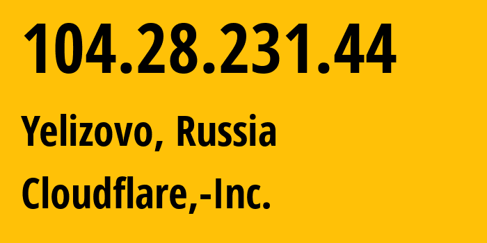 IP address 104.28.231.44 (Yelizovo, Kamchatka, Russia) get location, coordinates on map, ISP provider AS13335 Cloudflare,-Inc. // who is provider of ip address 104.28.231.44, whose IP address