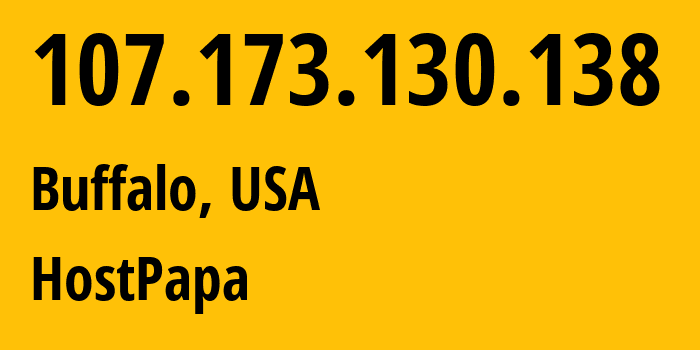 IP address 107.173.130.138 (Buffalo, New York, USA) get location, coordinates on map, ISP provider AS36352 HostPapa // who is provider of ip address 107.173.130.138, whose IP address