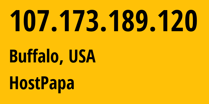 IP address 107.173.189.120 get location, coordinates on map, ISP provider AS36352 HostPapa // who is provider of ip address 107.173.189.120, whose IP address