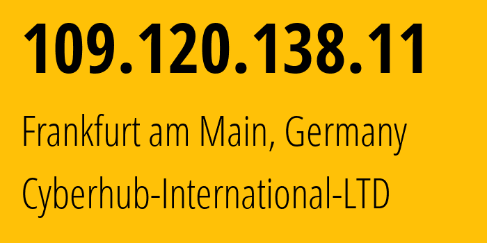 IP address 109.120.138.11 (Krasnodar, Krasnodar Krai, Russia) get location, coordinates on map, ISP provider AS209224 Cyberhub-International-LTD // who is provider of ip address 109.120.138.11, whose IP address
