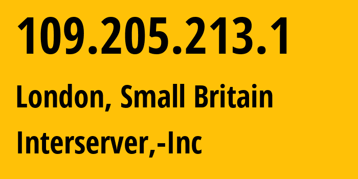 IP address 109.205.213.1 (Teterboro, New Jersey, USA) get location, coordinates on map, ISP provider AS19318 Interserver,-Inc // who is provider of ip address 109.205.213.1, whose IP address