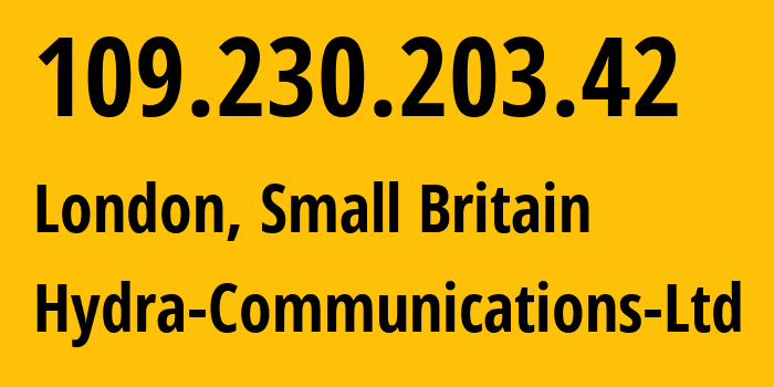 IP address 109.230.203.42 get location, coordinates on map, ISP provider AS25369 Hydra-Communications-Ltd // who is provider of ip address 109.230.203.42, whose IP address