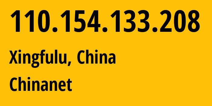 IP-адрес 110.154.133.208 (Ewirgol, Синьцзян, Китай) определить местоположение, координаты на карте, ISP провайдер AS4134 Chinanet // кто провайдер айпи-адреса 110.154.133.208