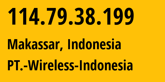 IP-адрес 114.79.38.199 (Макассар, South Sulawesi, Индонезия) определить местоположение, координаты на карте, ISP провайдер AS18004 PT.-Wireless-Indonesia // кто провайдер айпи-адреса 114.79.38.199