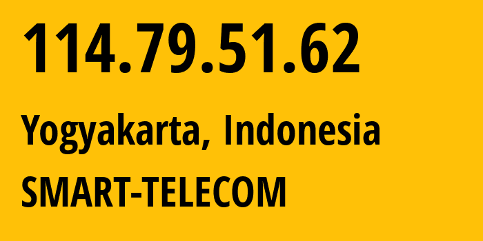 IP address 114.79.51.62 (Bandung, West Java, Indonesia) get location, coordinates on map, ISP provider AS18004 SMART-TELECOM // who is provider of ip address 114.79.51.62, whose IP address