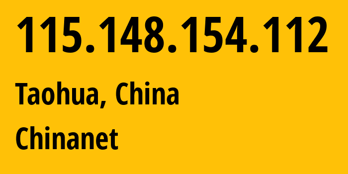 IP address 115.148.154.112 (Nanchang, Jiangxi, China) get location, coordinates on map, ISP provider AS4134 Chinanet // who is provider of ip address 115.148.154.112, whose IP address