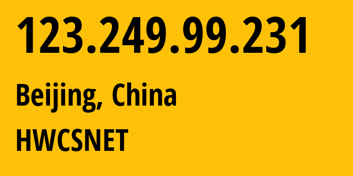 IP address 123.249.99.231 get location, coordinates on map, ISP provider AS55990 HWCSNET // who is provider of ip address 123.249.99.231, whose IP address