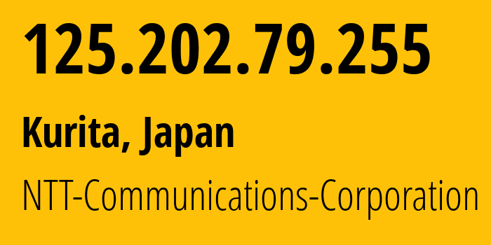 IP address 125.202.79.255 (Kurita, Nagano, Japan) get location, coordinates on map, ISP provider AS4713 NTT-Communications-Corporation // who is provider of ip address 125.202.79.255, whose IP address