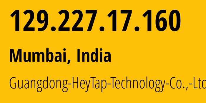 IP address 129.227.17.160 (Mumbai, Maharashtra, India) get location, coordinates on map, ISP provider AS21859 Guangdong-HeyTap-Technology-Co.,-Ltd. // who is provider of ip address 129.227.17.160, whose IP address