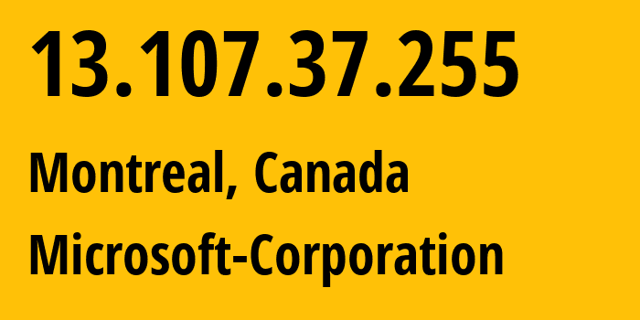 IP address 13.107.37.255 (Redmond, Washington, USA) get location, coordinates on map, ISP provider AS8075 Microsoft-Corporation // who is provider of ip address 13.107.37.255, whose IP address