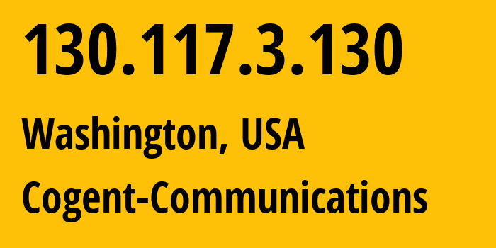 IP address 130.117.3.130 (Washington, District of Columbia, USA) get location, coordinates on map, ISP provider AS174 Cogent-Communications // who is provider of ip address 130.117.3.130, whose IP address