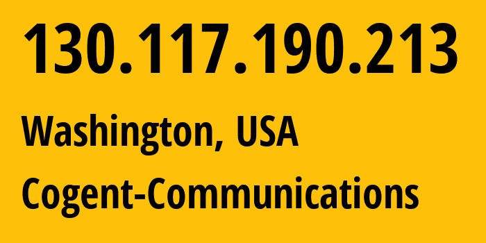 IP address 130.117.190.213 (Washington, District of Columbia, USA) get location, coordinates on map, ISP provider AS174 Cogent-Communications // who is provider of ip address 130.117.190.213, whose IP address