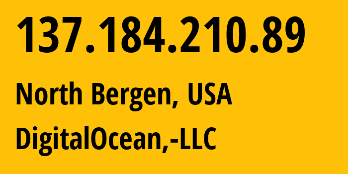 IP address 137.184.210.89 (North Bergen, New Jersey, USA) get location, coordinates on map, ISP provider AS14061 DigitalOcean,-LLC // who is provider of ip address 137.184.210.89, whose IP address