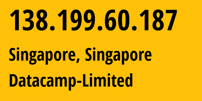 IP address 138.199.60.187 (Singapore, North West, Singapore) get location, coordinates on map, ISP provider AS212238 Datacamp-Limited // who is provider of ip address 138.199.60.187, whose IP address