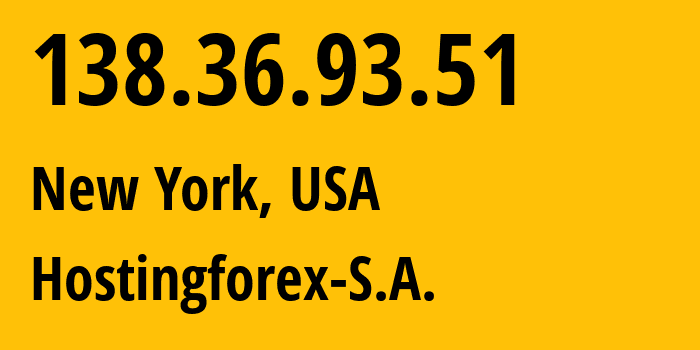 IP address 138.36.93.51 (New York, New York, USA) get location, coordinates on map, ISP provider AS265645 Hostingforex-S.A. // who is provider of ip address 138.36.93.51, whose IP address