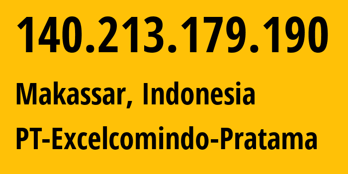 IP address 140.213.179.190 (Jakarta, Jakarta, Indonesia) get location, coordinates on map, ISP provider AS24203 PT-Excelcomindo-Pratama // who is provider of ip address 140.213.179.190, whose IP address