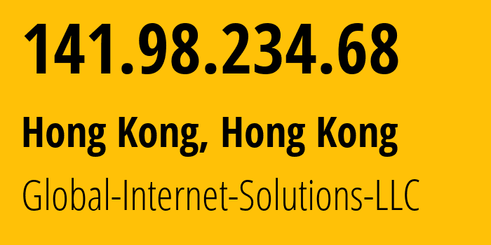 IP-адрес 141.98.234.68 (Гонконг, Kowloon, Гонконг) определить местоположение, координаты на карте, ISP провайдер AS207713 Global-Internet-Solutions-LLC // кто провайдер айпи-адреса 141.98.234.68