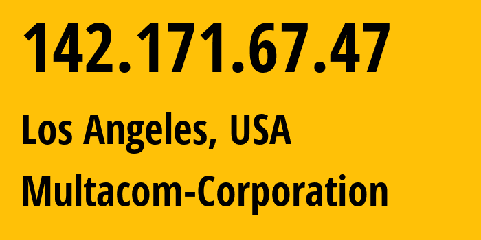 IP-адрес 142.171.67.47 (Лос-Анджелес, Калифорния, США) определить местоположение, координаты на карте, ISP провайдер AS35916 Multacom-Corporation // кто провайдер айпи-адреса 142.171.67.47