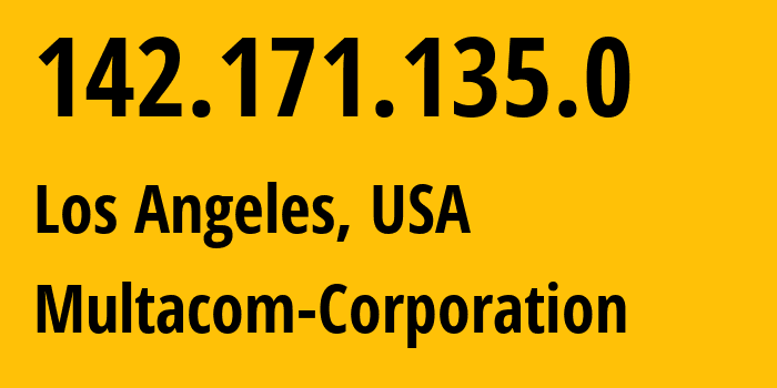 IP address 142.171.135.0 (Los Angeles, California, USA) get location, coordinates on map, ISP provider AS35916 Multacom-Corporation // who is provider of ip address 142.171.135.0, whose IP address