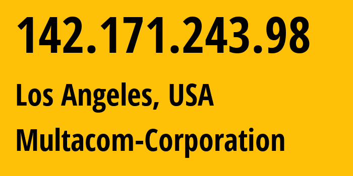 IP-адрес 142.171.243.98 (Лос-Анджелес, Калифорния, США) определить местоположение, координаты на карте, ISP провайдер AS35916 Multacom-Corporation // кто провайдер айпи-адреса 142.171.243.98